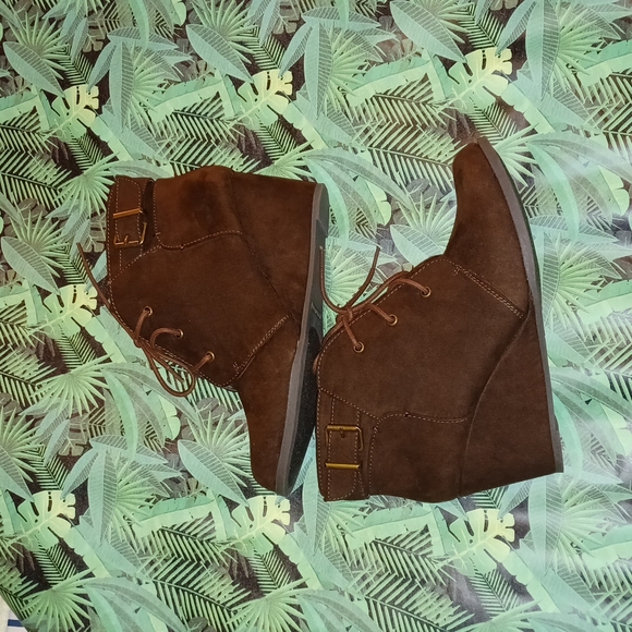 SO Shoes - Brown Wedge Bootie Size 10